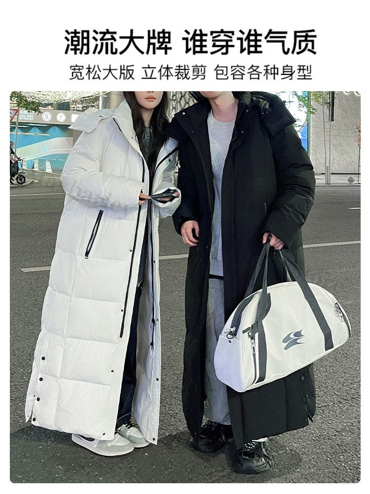 Maxbarley New 90 Goose Down Jacket Men Women Winter Thick Warm Long Knee Over Down Jacket High-quality Lightweight Puffer Coats