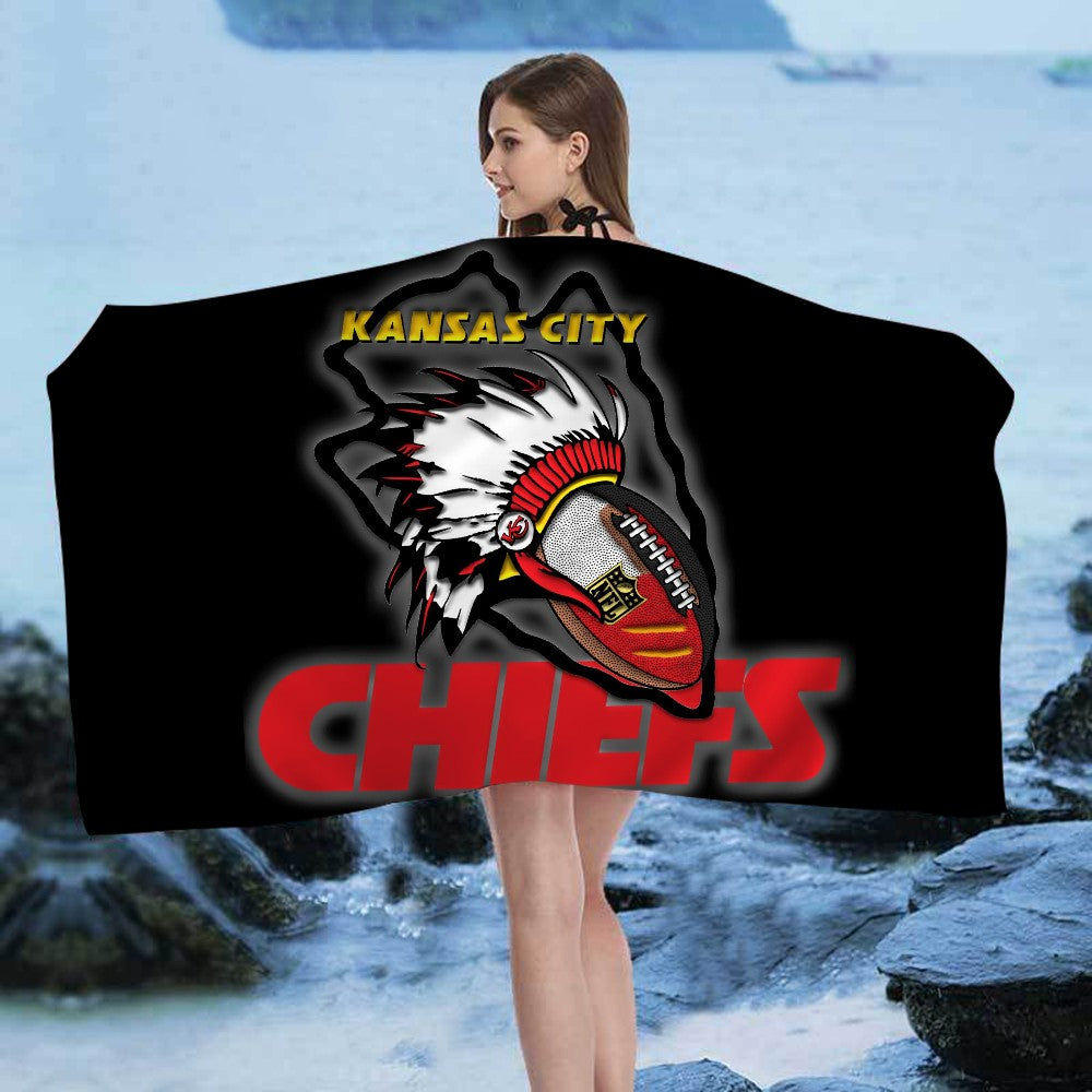 K-Kansas City C-Chiefs Big Microfiber Beach Towels Quick Dry Towel Sand Beach Towels Pool Towel for Travel Swim Pool Yoga