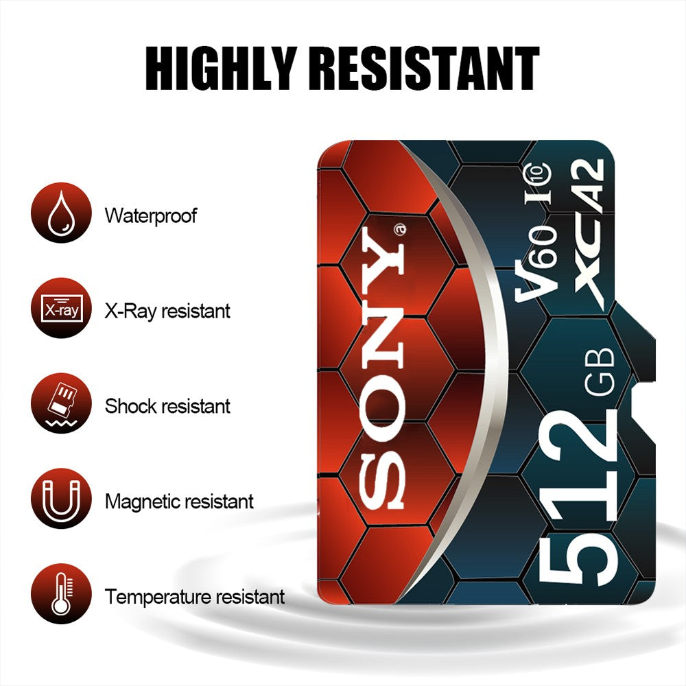 Cartão Micro SD SONY TF 2TB 1TB 512GB 128GB 64GB Memória Flash Classe 10 para Celulares VANT com Leitor de Cartão incluso