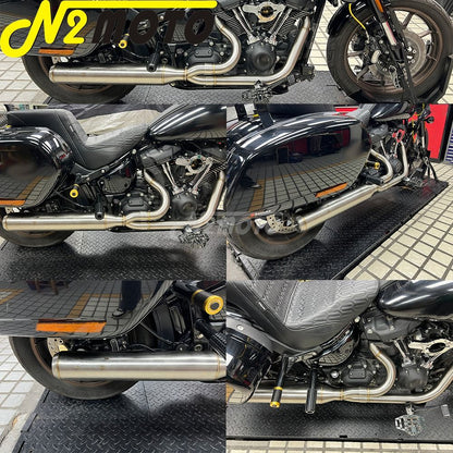 For Harley Softail Low Rider EI Diablo ST FXLRST FXRST 117 2022-2024 2-In-1 Full Length Exhaust System Stepped Head Muffler Pipe