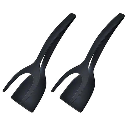 2 in 1 Grip Flip Spatula Clamp Egg Pancake Fish French Toast Omelette Making Non Stick Home Kitchen Cooking Turner Tool