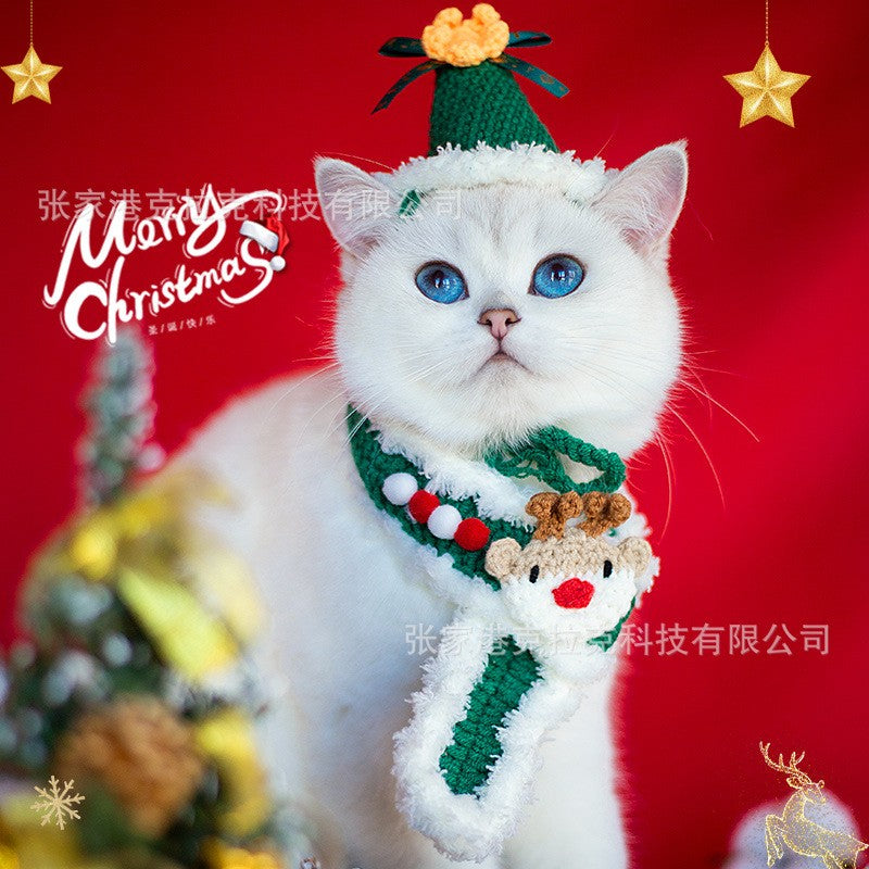 Cachecol de Natal para Pets Gatos Roupinhas Coleira de Natal para Gatos Roupinhas Decoração Fofa para Pets Laço Coleira para Cães Gatos Fantasia Roupa para Gatos Cachorros Gatinhos