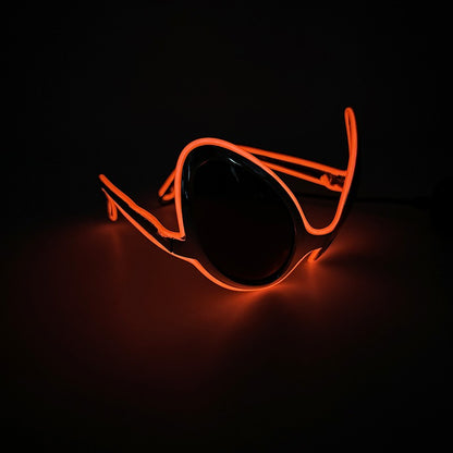 Led Glasses NightClub Masquerade Concert Club Neon Accessories Cool Vogue Flashing LED Futuristic Glasses Men Metal Cool Glasses