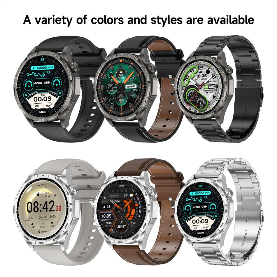 2026 Novo Smart Watch Masculino Relógio 6 AMOLED HD Tela Multi-Esporte Chamada Bluetooth GPS Trajetória Frequência Cardíaca Oxigênio no Sangue SmartWatches