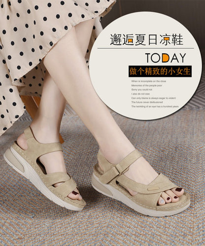 Sandal Lightweight Casual Sporty Comfortable Thick-Soled Velcro Versatile Fashion Trend Breathable National Style Wear-Resistant