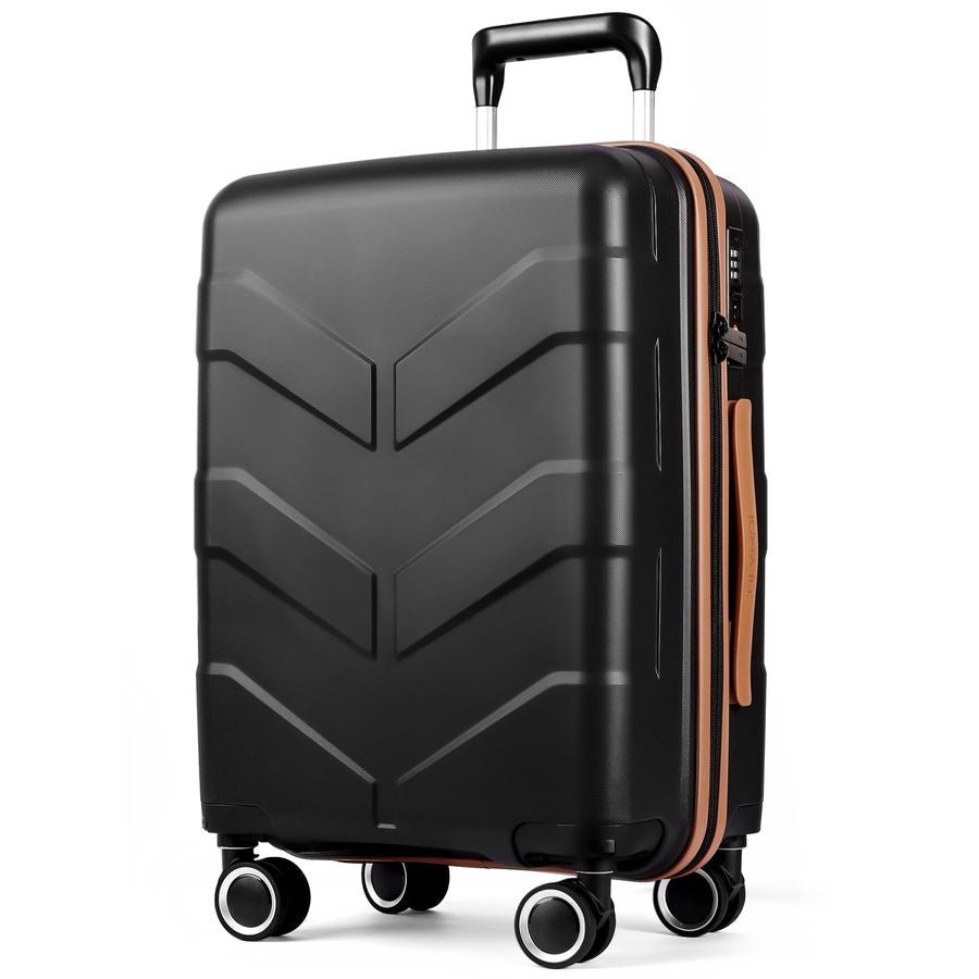 Carry On Luggage 22x14x9 Airline Approved with Spinner Wheels, Lightweight 20inch CarryOn Suitcase for Men amp Women, Black