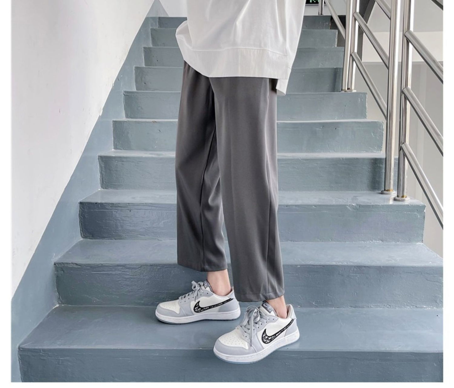 2025 Loose Men's Suit Solid Color Blazers Formal Office Pants Business Trousers Community Fashion Dress Korean Male Clothing X40