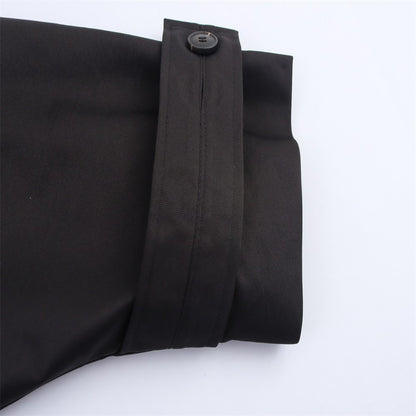 Autumn new European and American style hooded long sleeved lapel jacket single breasted trench coat short jacket