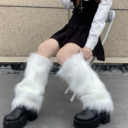 Costume Set Fox Tail Ears Gloves Artificial Fur Boot Covers Cosplay Halloween Prop Adult Women Men Unisex