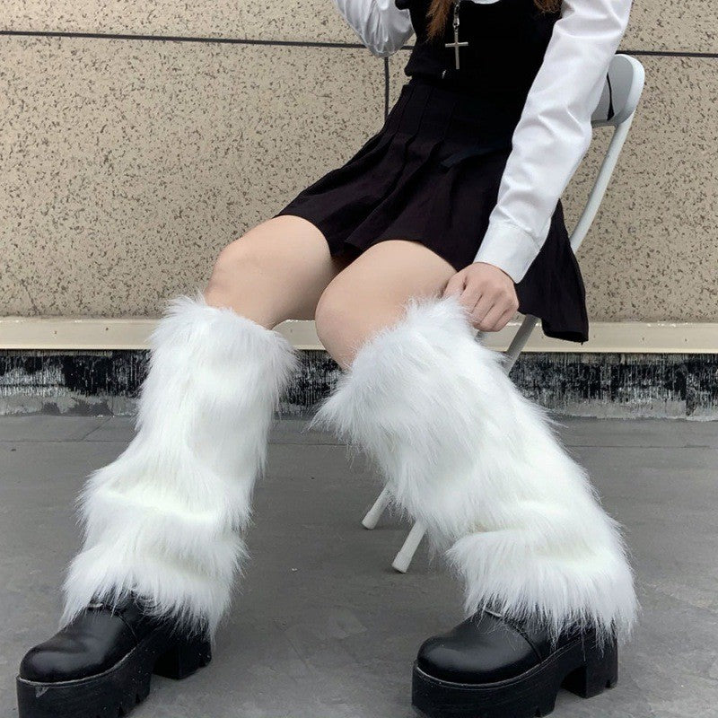Costume Set Fox Tail Ears Gloves Artificial Fur Boot Covers Cosplay Halloween Prop Adult Women Men Unisex