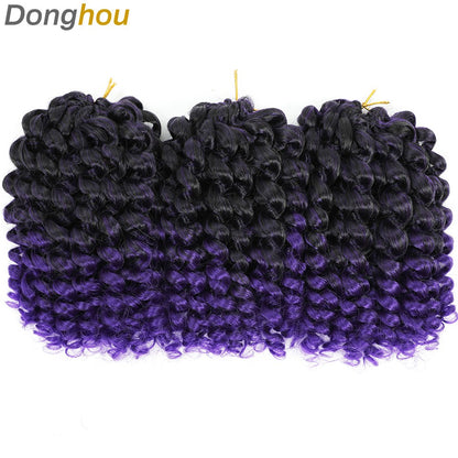 1-4 Pacotes 2X Ringlet Wand Curl Jamaican Bounce 8 polegadas Sintético Wand Curl Twist Braids Hair Crochet Cabelo Cacheado Extensões 20 Raízes