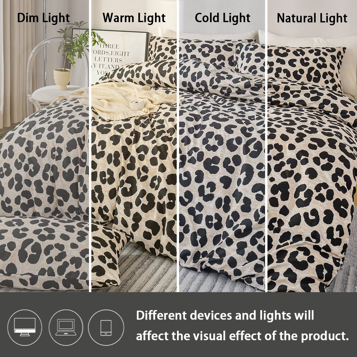 3pcs Leopard Print Duvet Cover Set, Soft Skin-Friendly Bedding Set Includes 1 Duvet Cover And 2 Pillowcases