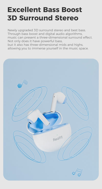 Fone de ouvido Bluetooth Realfit F2 Excelente Qualidade HIFI Fones de ouvido TWS sem fio Atacado para realme xiaomi