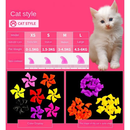 Capa Protetora de Unha para Pets Antirriscos Adequada para Cães Gatos Capas de Unha Capas para Patas de Gatos Cães Antirriscos para Gatos Acessórios para Gatos