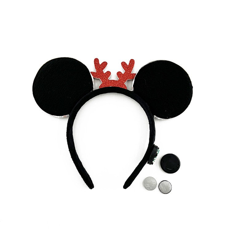 1/2pcs LED Glowing Neon Mouse Ears Headband Girls Festival Headbands Mickey Hairband Children Birthday Party Hair Accessories