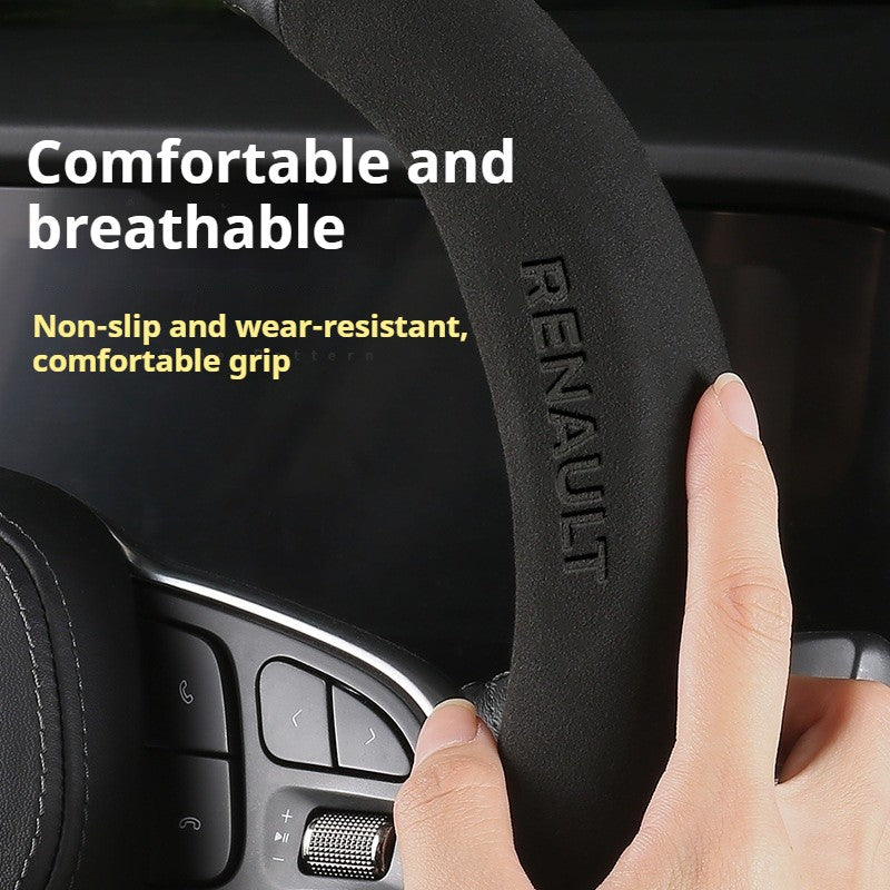 Capa de Volante de Carro em Fibra de Carbono para Renault Scenic Clio Laguna 2 3 4 5 Kangoo Fluence Megane Trafic Talisman Twingo Kaptur