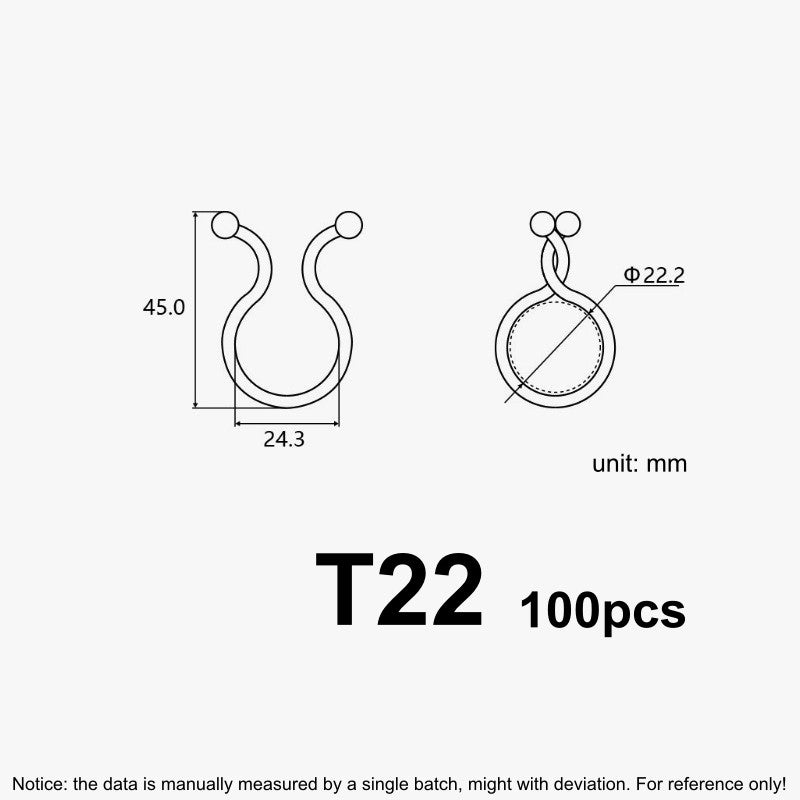 100pcs Black Twist Cable Tie Fastener Clips U Shape Plastic PA66 Nylon Retainer Desk Line Holder Fixing Clamp for Electric Wires