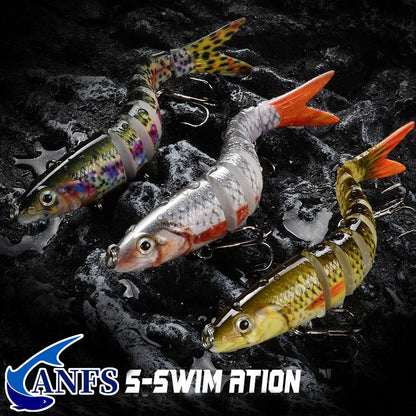 Iscas de Pesca Multi Articuladas Swimbait Crank Bait Isca Artificial Biônica de Afundamento Lento Água Doce Água Salgada Acessórios de Pesca de Truta Baixo