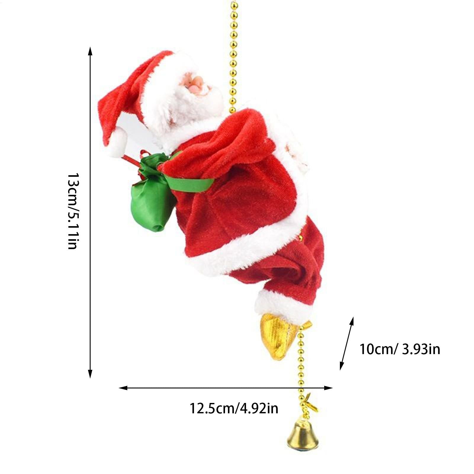 Santa Claus Climbing Rope Musical Electric Christmas Decor for Holiday Party Home Office Living Room Apartment Decorations