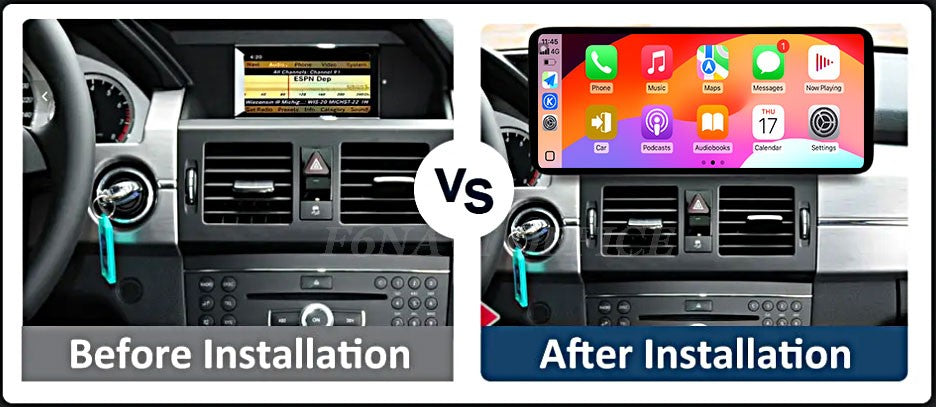 Wireless Carplay BT GPS Navi Tela ultrafina 4G Android 15 Carro Vídeo Player Multimídia Para Mercedes Benz GLK X204 2009 - 2012