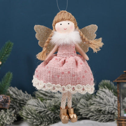 Christmas plush antlers angel girl pendant Christmas tree pendant creative doll pendant gift