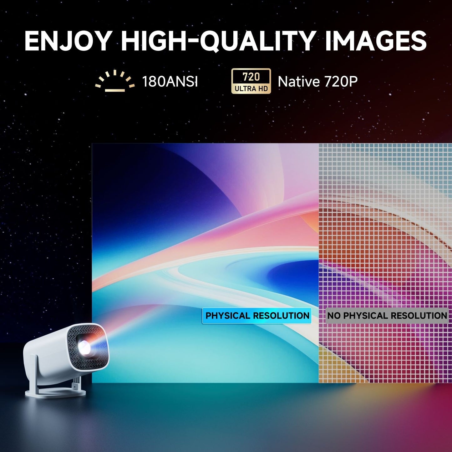 P30PRO Android 14 Smart Mini Projetor WiFi6 BT 5.0 Suporta 4K 1280 * 720P Suporta Espelhamento de Tela Projetor de Home Theater