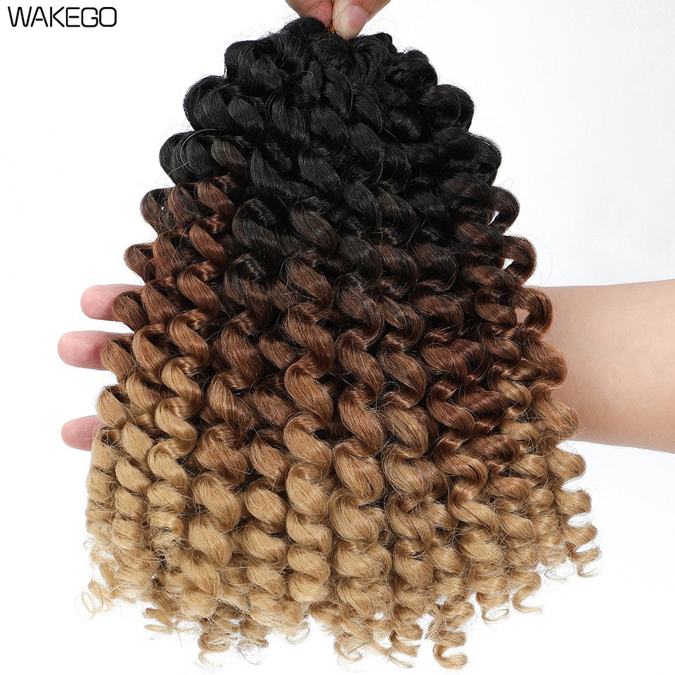 1-4 Pacotes 2X Ringlet Wand Curl Jamaican Bounce 8 polegadas Sintético Wand Curl Twist Braids Hair Crochet Cabelo Cacheado Extensões 20 Raízes