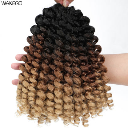 1-4 Pacotes 2X Ringlet Wand Curl Jamaican Bounce 8 polegadas Sintético Wand Curl Twist Braids Hair Crochet Cabelo Cacheado Extensões 20 Raízes