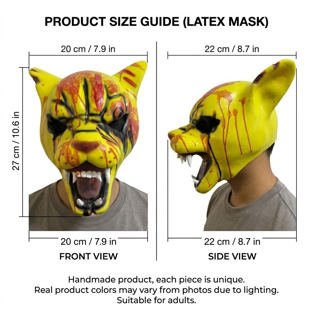 Hotline Miami Tony Tiger Mask Game Cosplay Funny Animal Head Cover Horror Tiger Mask Halloween Party Prop Bloody Tiger Mask