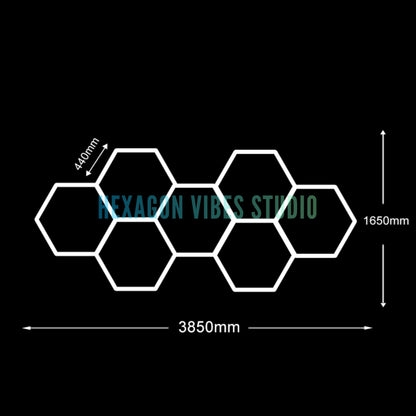 Garage Hexagon LED Light 50000H 6500K Ultra Bright for Home Gym Barbershop Car Detailing Bar Basement Workshop Ceiling Lighting