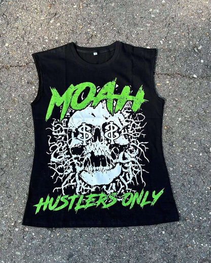 Summer Fashion Men and Women Sleeveless Shirts Harajuku Hip Hop Dragon Pattern Printed T-shirt Gothic American Sports Tank Top