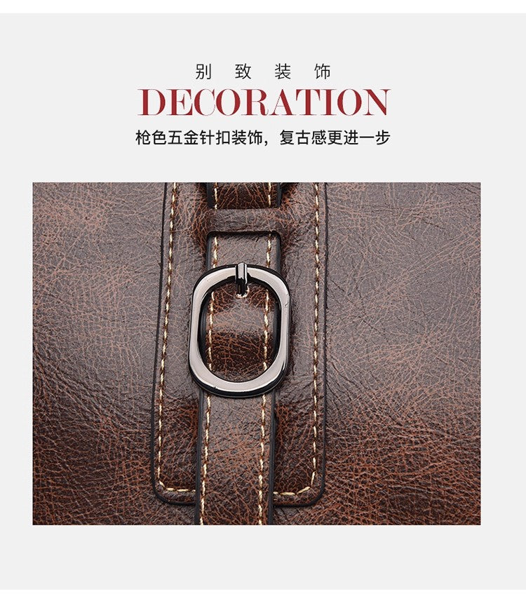 retro style women's handbag simple PU versatile shoulder bag for women large-capacity tote bag lady commuting crossbody bag