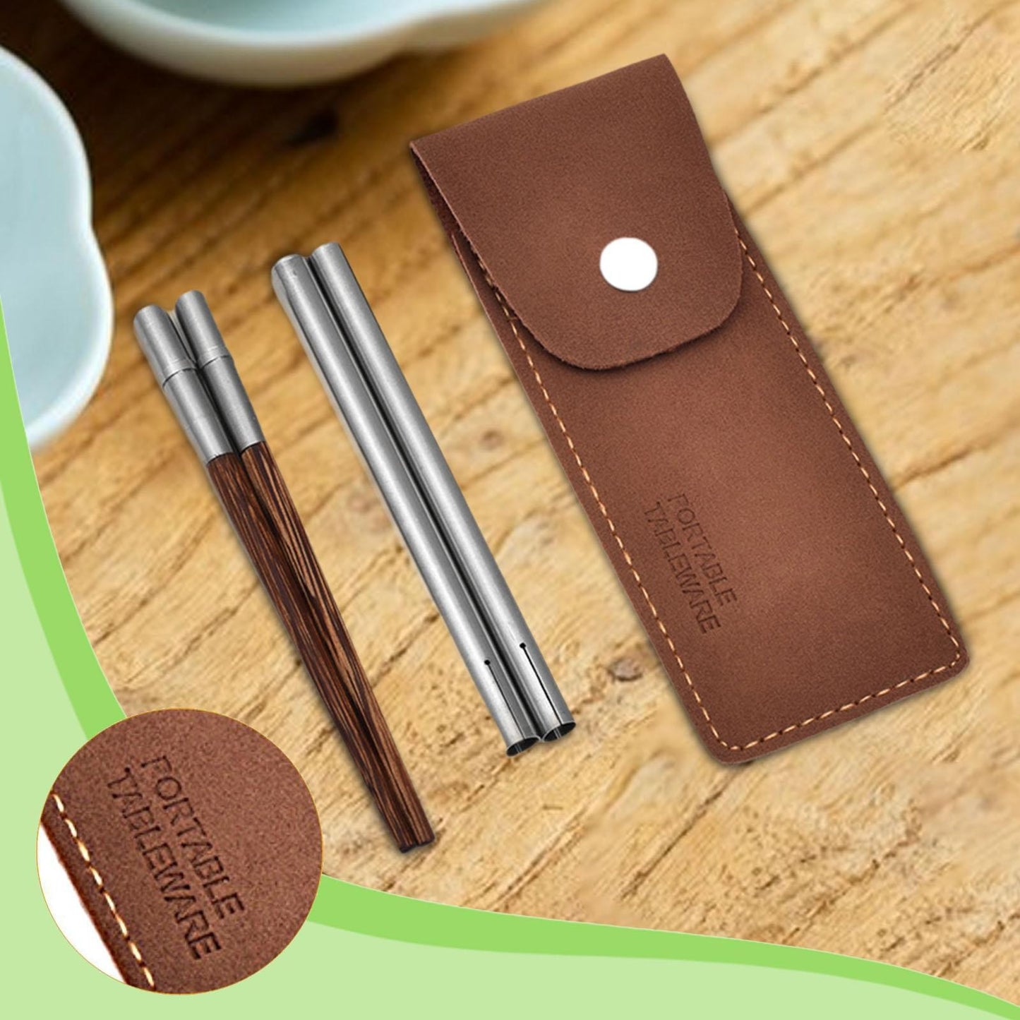 Hashis de Madeira Portáteis, Leves e Versáteis com Bolsa de Armazenamento para Uso Externo