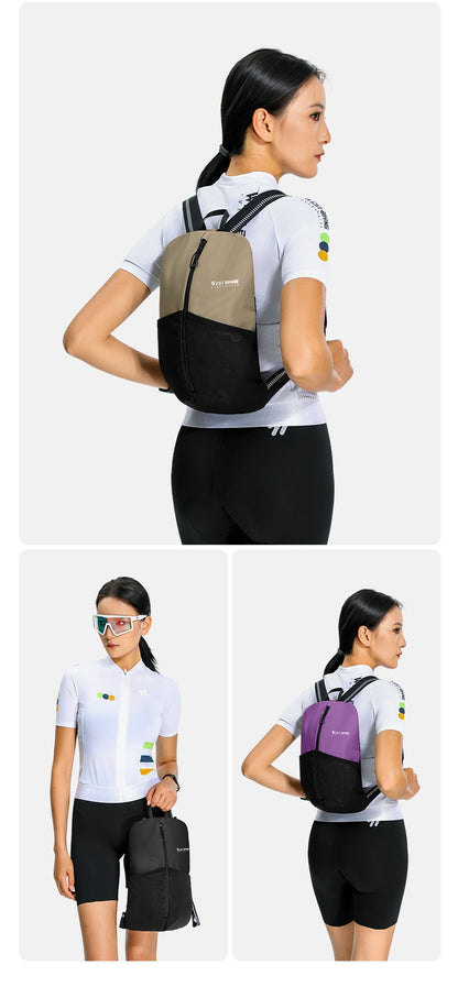 WEST BIKING Portable Lightweight Cycling Backpack Multi-Pocket Design Reflective Water Repellent Trekking Backpack Elastic Strap