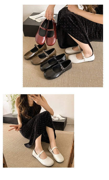 2025 New Elegant Comfortable and Versatile Woman Round Toe Lady Barefoot Flats Elegant Soft Sole Ballerina Party Mary Jane Shoes