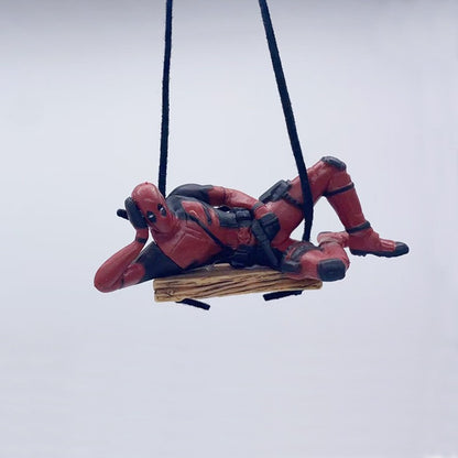 Deadpool Action Figures Ornaments Marvels Anime Car Rearview Mirror Pendant Bedroom Model Doll Hangings Decor Home Classic Toys