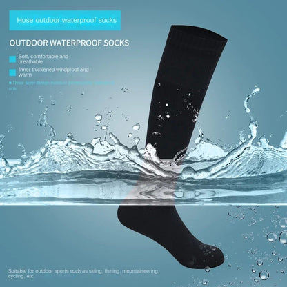 Knee high Waterproof Socks Hiking Wading Outdoor Camping Cycling Skiing Mountaineering Warm Long Knee high Waterproof Sock
