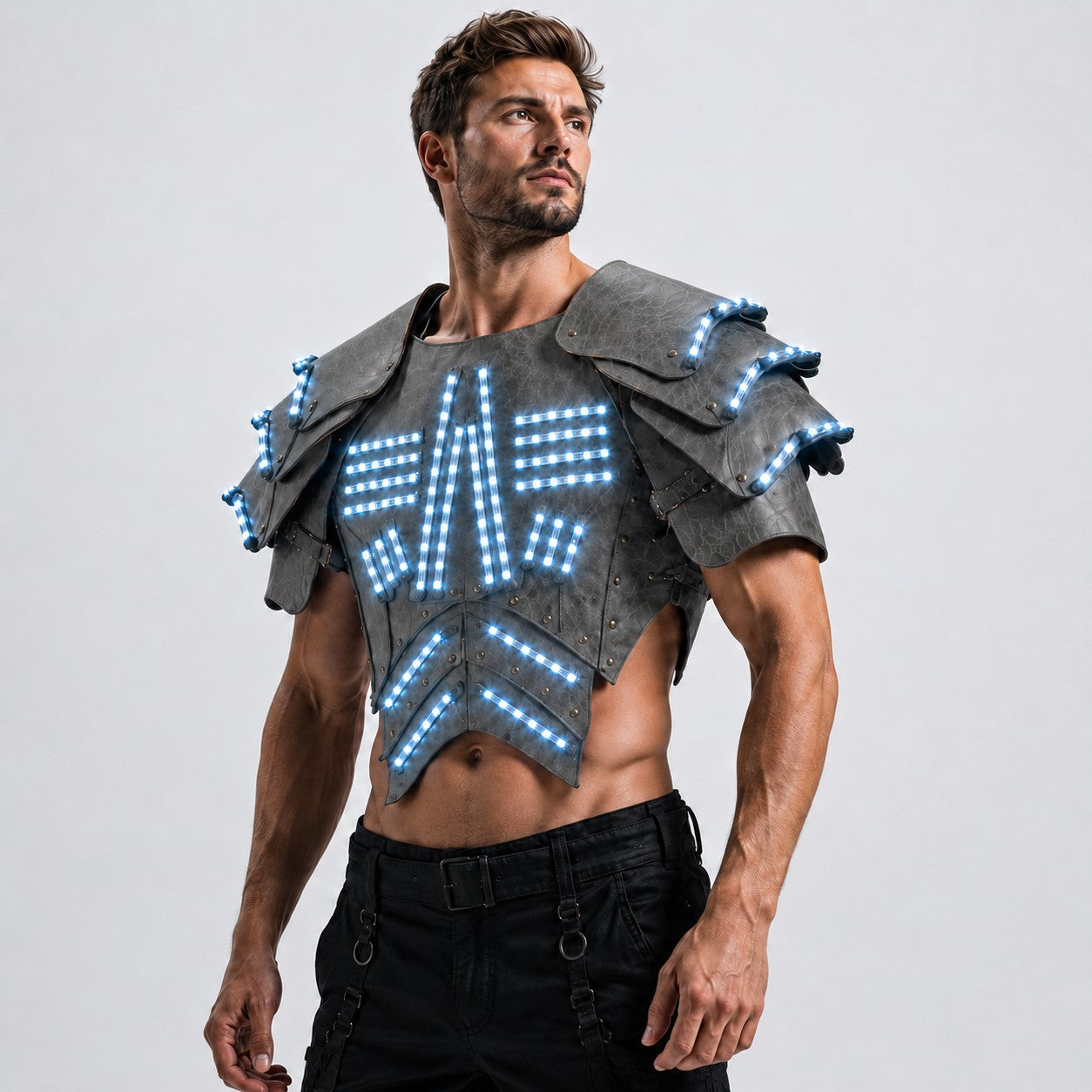 Cyber LED Glow Armor Cape – Illuminated Cosplay & Club Wear