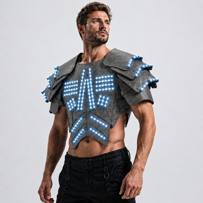 Cyber LED Glow Armor Cape – Illuminated Cosplay & Club Wear