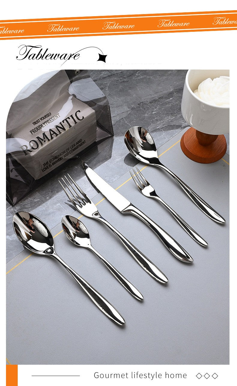 6 Peças de talheres de aço inoxidável 304, conjunto criativo de faca, garfo e colher para bife, para restaurante e hotel, conjunto de talheres de alta qualidade.