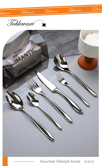 6 Peças de talheres de aço inoxidável 304, conjunto criativo de faca, garfo e colher para bife, para restaurante e hotel, conjunto de talheres de alta qualidade.