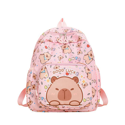 Capibara Print Backpacks Large Capacity Back To School Unisex Fashionable Cute Children's Bags For Kids Gift