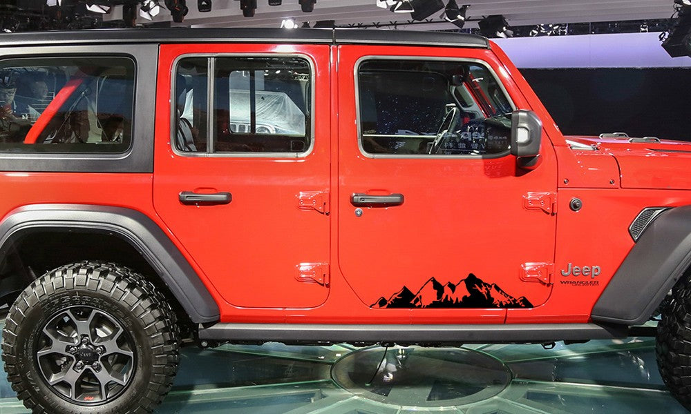 2PCS Car Stickers For Jeep Renegade Liberty Patriot Wrangler JK Grand Cherokee Rubicon Compass Vinyl Mountain Decals Accessories