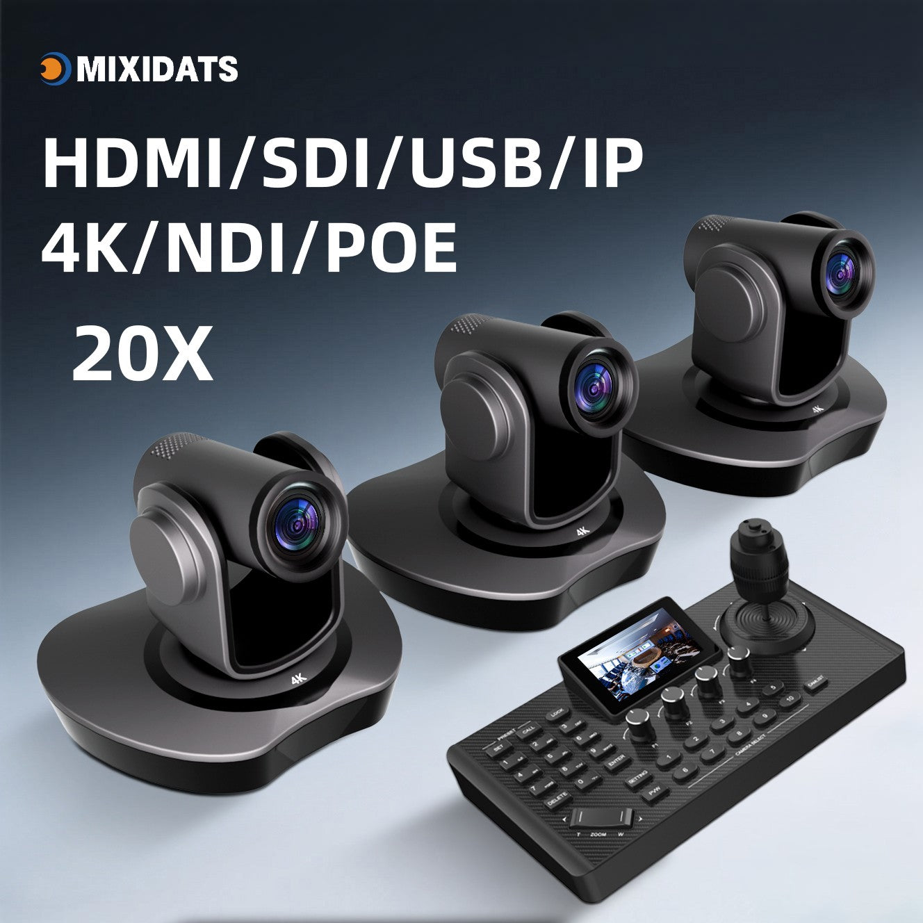 Video Conference Camera Kit 4K PTZ Camera 20X Zoom NDI SDI HDMI IP USB Church live broadcast NDI PTZ camera Controller 1-8pcs