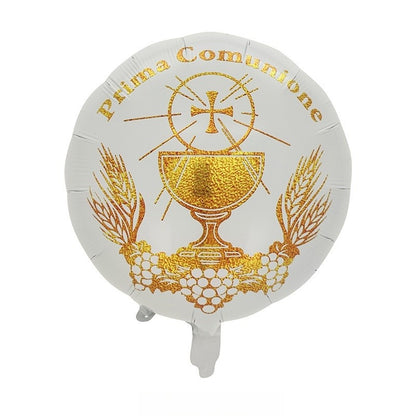 3pcs/6pcs  Gold Cross Dove Foil Balloons for Christmas First Communion Baptism Party Christening Memorial Theme Birthday