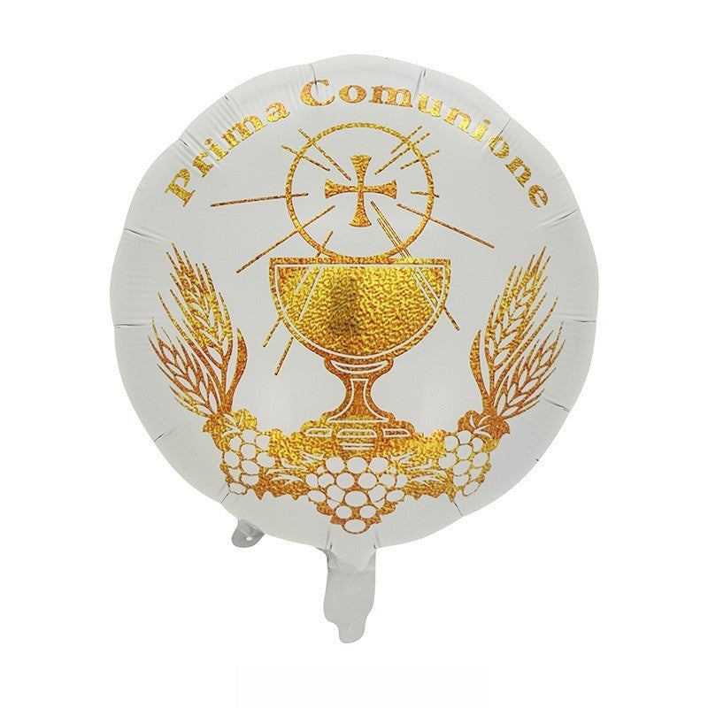 3pcs/6pcs  Gold Cross Dove Foil Balloons for Christmas First Communion Baptism Party Christening Memorial Theme Birthday