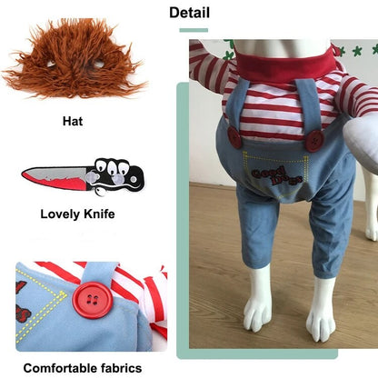1 peça de Halloween Daga de Estimação Roupa de Transformação de Festival Faca Engraçada Roupa de Cachorro Gato Roupa de Posição de Pé Roupa de Estimação