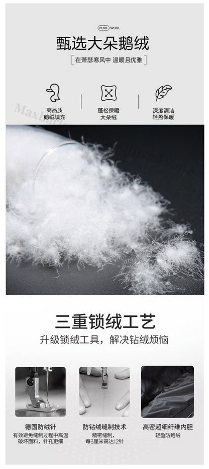 Maxbarley New 90 Goose Down Jacket Men Women Winter Thick Warm Long Knee Over Down Jacket High-quality Lightweight Puffer Coats