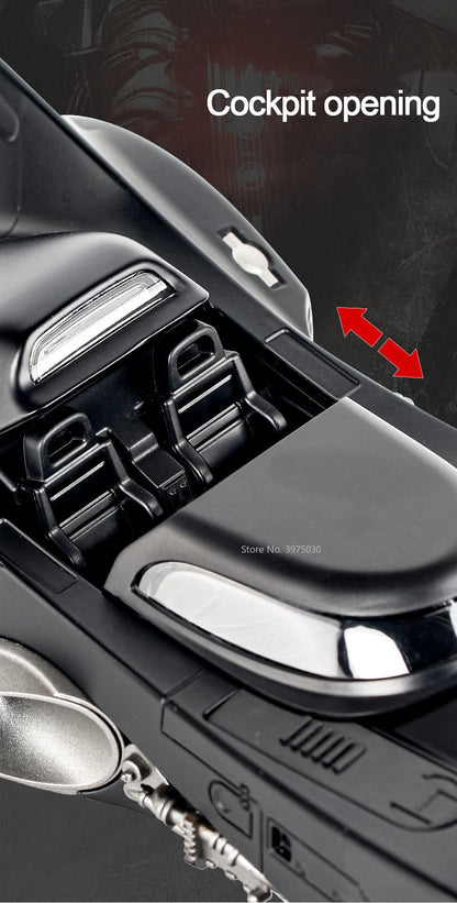 1:24 Scale 1989 Batmobile Sports Car Alloy Miniature Model Metal Diecast Vehicle Sound Light Plaything Decoration Gifts for Kids