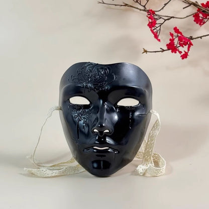 Chinese Style Full Face Adult Cosplay Hand Painted Manjusaka Mask Hanfu Ancient Costume Party Prop Halloween Mask